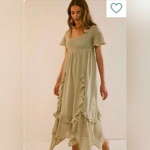 Free People Bring The Romance Midi Dress Size Medium